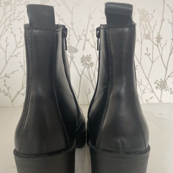 House of Harlow 1960 Hawthorne Ankle Boot Black Leather Chunky Heel size 10 NWO - Picture 6 of 14